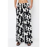 Trendyol Multicolored Geometric Patterned Wide Leg Ribbed Stretch Trousers Cijene