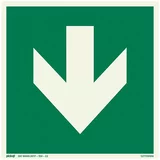 x znak za izlaz u slučaju nužde (D Š: 150 150 mm, Strelica prema dolje, Zelene boje, Fotoluminiscentan)