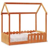 Maison Chic Otroška postelja - Otroški ležaj - Otroški posteljni okvir voščeno rjav 70x140 cm trdna borovina, (21698358) Cene