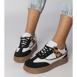 Gemre White and black sneakers with leopard print detail Meril | Shoptok.si