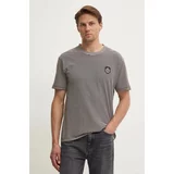 The Kooples Bombažna kratka majica moška, rjava barva, HTSC29003K