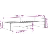  Okvir kreveta bez madraca smeđa boja hrasta 75x190 cm drveni | shoptok.hr