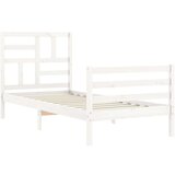  Za krevet s uzglavljem crni 100x200 cm od masivnog drva | shoptok.hr