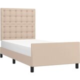  Posteljni okvir z vzglavjem kapučino 90x200 cm umetno usnje, (20903085) | Shoptok.si