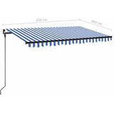 Tenda na ručno uvlačenje s LED svjetlom 450x300 cm plavo-bijela | Eponuda.com