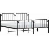 Metalni okvir kreveta s uzglavljem i podnožjem crni 183x213 cm | Shoptok.si