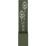 vidaXL Vrtno korito z dekorativno ploščo Olivna zelena 32 x 140 cm | Shoptok.si