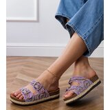 Gemre Purple ethnic sandals with buckles on straps Zebrina | ePonuda.com