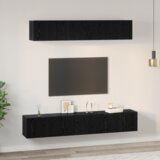 vidaXL Set TV komoda Ostalo s pohranom s vratima 5 pcs Crni hrast 80 x 30 x 30 cm | shoptok.hr