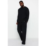 Trendyol Plus Size Pajama Set - Black - Plain Cene