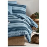 Mila Home Modra posteljnina za zakonsko posteljo/podaljšana z rjuho/4-delna 200x220 cm Stripes – | Shoptok.si