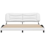  Okvir za krevet s uzglavljem bijeli 200x200 cm od umjetne kože | shoptok.hr
