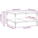 vidaXL Kava Stol Crni hrast 80 x 80 x 40 cm Konstruirano drvo | shoptok.hr