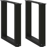  Noge za klubsko mizico v obliki črke U, 2 kosa, črne, 38 x (42-43) cm, jeklo, (22123600) | Shoptok.si