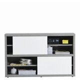 CARRYHOME REGAL 140/87/35,6 cm siva, bela, visoki sijaj | Shoptok.si