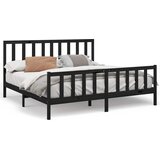  Okvir za krevet od masivne borovine crni 200 x 200 cm | shoptok.hr