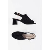 GOODIN Black suede heeled sandals | Shoptok.si