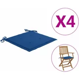  Jastuci za vrtne stolice 4 kom plavi 40 x 40 x 3 cm od tkanine