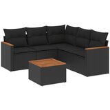  The Living Store Vrtna sedežna garnitura 6-delna z blazinami črna poli ratan - Vrtna Sedežna Garniture, (21451228) | Shoptok.si