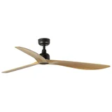 34360 - Plafonski ventilator OUTWOOD L, braon/crna, prečnika 150 cm, IP44 + daljinski upravljač