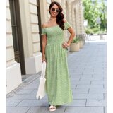 UR/CEO Light green maxi dress with small flowers Mallori | shoptok.hr