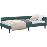 Kutni okvir kreveta Tamnozelena 90 x 190 cm Baršun | shoptok.hr