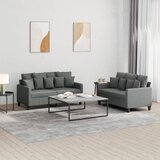  2-dijelni set sofa s jastucima tamnosivi od tkanine Cijene