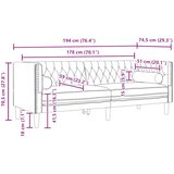 SOFA Svijetlo siva 194 x 74,5 x 70,5 cm Baršun | shoptok.hr