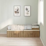  Krevetna konstrukcija s ladicama Umjetnički hrast 100 x 200 cm | shoptok.hr