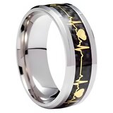 IZMAEL Prsten EKG - Srebrna / Crna / 57mm | shoptok.hr
