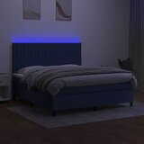  box spring s madracem LED plavi 180x200 cm od tkanine | shoptok.hr