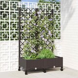  Vrtni saksija s rešetkom i kotačima Smeđa 80 x 40 x 131,5 cm PP | shoptok.hr
