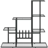 vidaXL Stalak za cvijeće 94,5 x 25 x 88 cm crni metalni | shoptok.hr