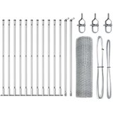 vidaXL Ogrodje s stebri srebrna 0.4 x 25 m Jeklo s PVC premazom, (5000094999) | Shoptok.si