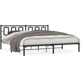 Metalni okvir za krevet s uzglavljem crni 200x200 cm | shoptok.hr