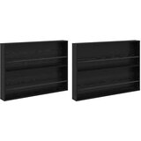  Polica za časopise s policom 2 pcs Crni hrast 100 x 12 x 70 cm | shoptok.hr