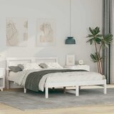  Krevetna konstrukcija Bijelo 140 x 190 cm Masivna borovina | shoptok.hr