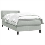  spring postelja z vzmetnico Svetlo siva 80x210 cm žamet, (21791519) | Shoptok.si