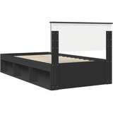  Krevetna konstrukcija Crna 100 x 200 cm Čvrsto borovo drvo | shoptok.hr