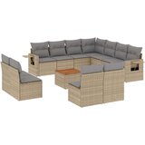  12-dijelni set vrtnih sofa od poliratana s jastucima bež | shoptok.hr