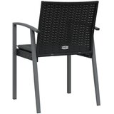  Vrtne stolice s jastucima 2 kom crne 56,5x57x83 cm poliratan | shoptok.hr