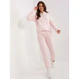 Fashionhunters Light pink basic set with sweatshirt