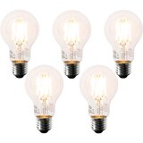 LUEDD Komplet 5 LED žarnic E27 A60 prozorna 6W 630lm 2200K | Shoptok.si