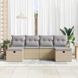  Set sofe 6 kom. 6-Broj sjedala Bež i svijetlo siva poliratan 230 x 117 x 85 cm | shoptok.hr