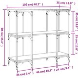  Konzolni stol crni 102 x 35 x 90 cm od konstruiranog drva | shoptok.hr