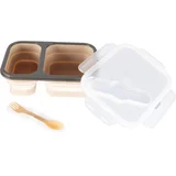 Silicone Lunch Box Large jedilni set Sand Beige 21x15 cm 1 kos