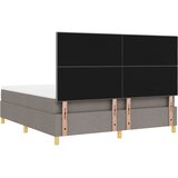  LED Box Spring Krevet Sivo-smeđa 180 x 200 cm tkanina | shoptok.hr