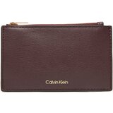 Calvin Klein Velika ženska denarnica Foil Logo Top Zip Cardcase LV04F1090G Bordo rdeča | Shoptok.si