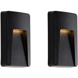 QAZQA Komplet 2 črnih pravokotnih zunanjih stenskih svetilk vključno z LED IP65 - Gem | Shoptok.si