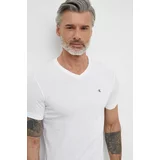 Calvin Klein Jeans Bombažna kratka majica moški, bela barva